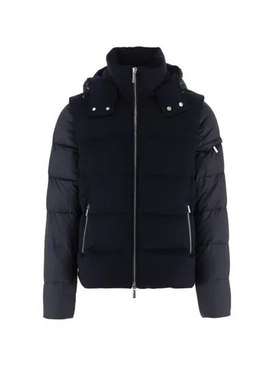 Moorer Padded Hooded Jacket In Blue