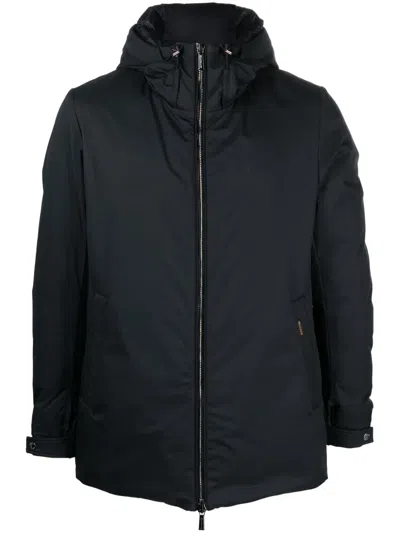 Moorer Padded Hooded Jacket In Blue