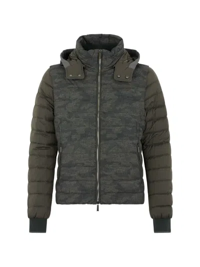 Moorer Padded Hooded Jacket In Green