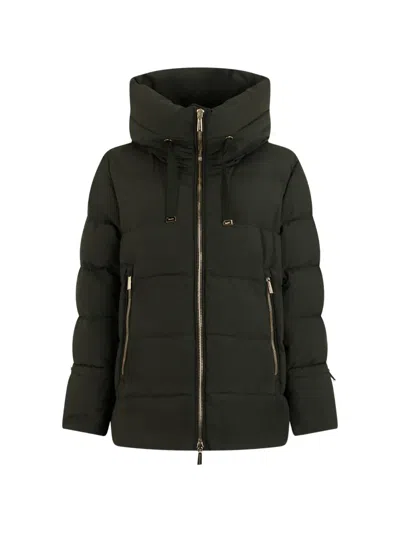 Moorer Padded Jacket With Hood In Green