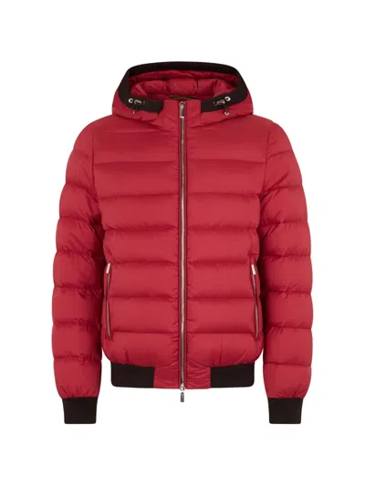 Moorer Padded Hooded Jacket In Red