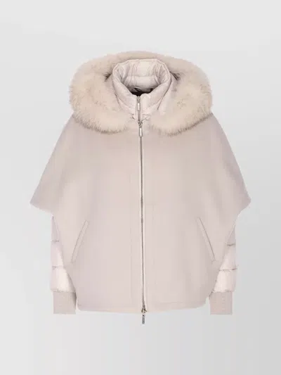 MOORER PADDED HOODED VEST REMOVABLE FUR