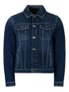 Moorer Dark Blue Denim Jacket Versatile. In Blue