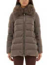 Moorer Padded Jacket Dorado In Brown