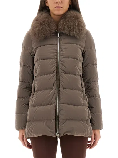 Moorer Padded Jacket Dorado In Brown