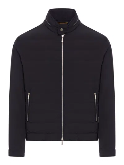 Moorer Padded Jacket In Technical Fabric In Blue