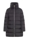 Moorer Alana Padded High-neck Coat In Negro