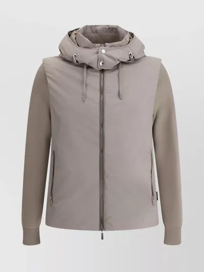 Moorer Padded Jacket With Plush Sleeves And Hood