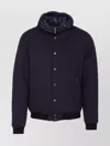 Moorer Padded Jacket With Removable Hood And Zip Pockets In Blue