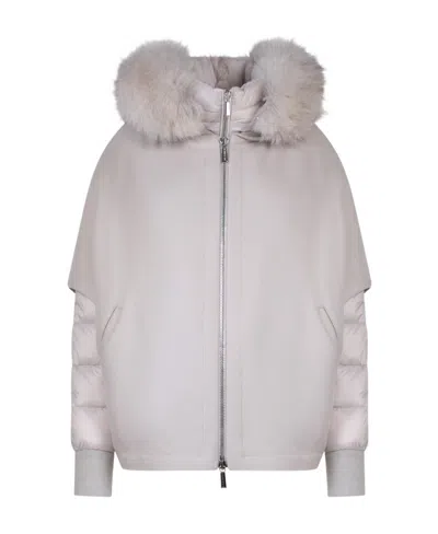 Moorer Padded Jacket With Removable Inserts In Gray