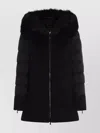 Moorer Wool Blend Down Jacket With Fur Trim In Black