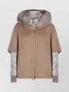 Moorer Padded Jackets With Fur Trim And Hood In Brown