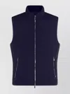Moorer Padded Jackets With High Collar And Side Zip Pockets In Blue