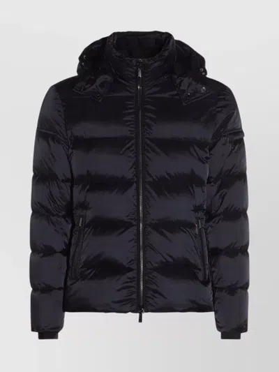 Moorer Padded Jackets With Hood And Side Pockets In Black