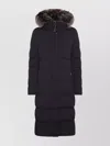 Moorer Padded Parka With Fur Hood And Pockets In Blue
