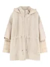 Moorer Padded-sleeve Hooded Coat In Neutral