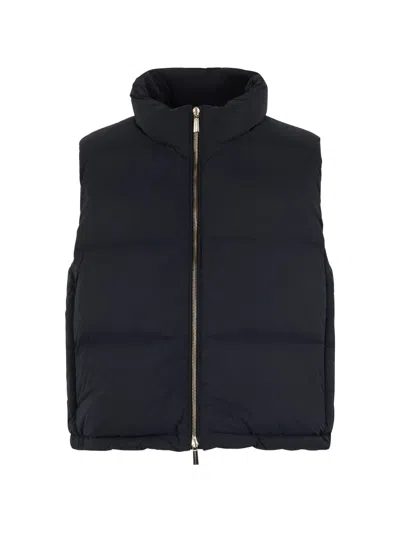 Moorer Padded Sleeveless Gilet In Blue