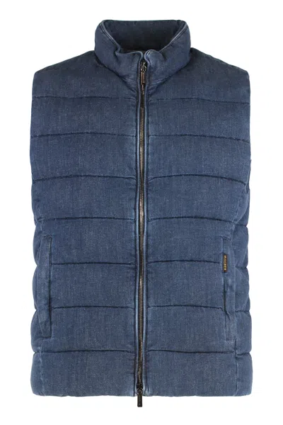 Moorer Padded Vest In Blue