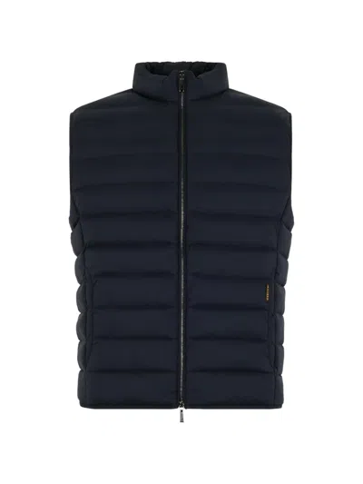 Moorer Padded Waistcoat In Blue