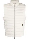 Moorer Quilted High Collar Sleeveless Jacket With Pockets In Nude