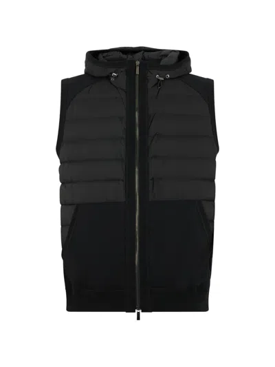 Moorer Padded Zip Vest In Black