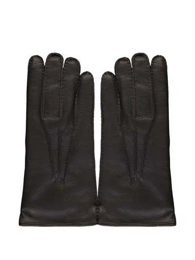 Moorer Panelled Gloves In Black