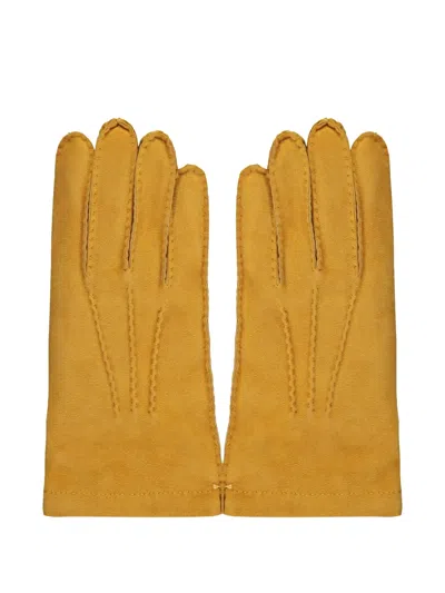 Moorer Panelled Gloves In Yellow