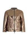 Moorer Patch-pocket Leather Jacket In Brown