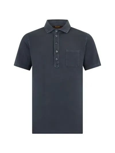 Moorer Patch-pocket Polo Shirt In Blue