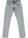 Moorer Logo-embroidered Tapered Jeans In Blue