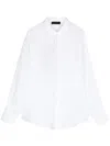 Moorer Pearl-fln Linen Shirt In White