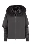 Moorer Pegaso - Down Jacket With Detachable Hood In Black