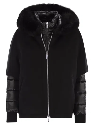 Moorer Pegaso - Down Jacket With Detachable Hood In Black