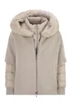 Moorer Pegaso - Down Jacket With Detachable Hood In Nude