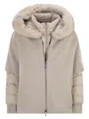 Moorer Pegaso - Down Jacket With Detachable Hood In Nude