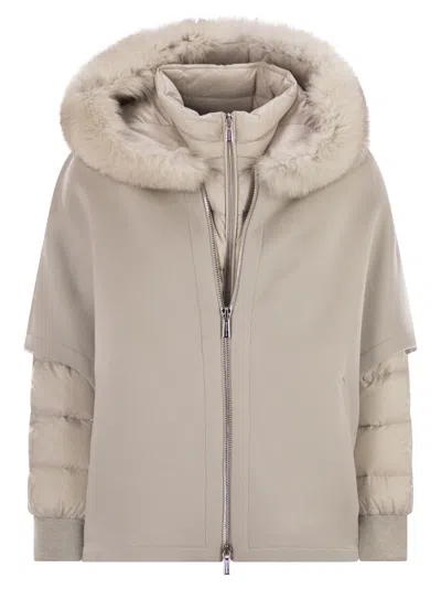 MOORER PEGASO - DOWN JACKET WITH DETACHABLE HOOD