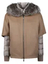 Moorer Short Hazelnut Hood Matched With Down Jacket In Nocciola