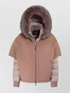 Moorer Padded Jackets With Fur Trim And Hood In Brown