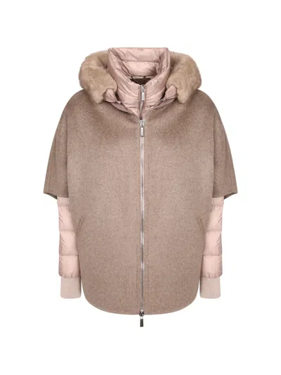 Moorer Pegaso Fur-trim Hooded Jacket In Brown