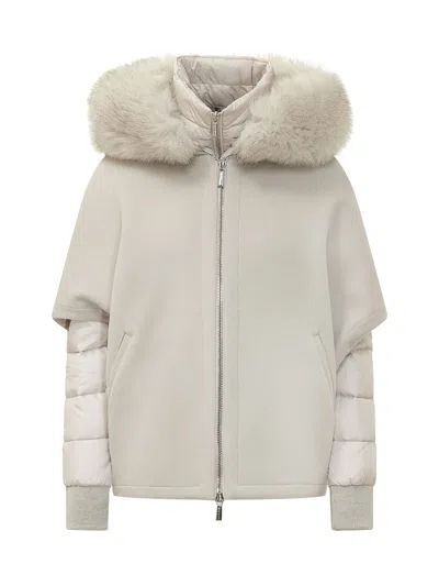 Moorer Pegasus Cwr Down Jacket In Neutral