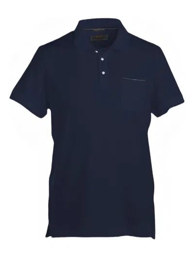 Moorer Peschici-jtp Short-sleeve Polo Shirt In Blue