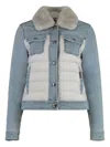 Moorer Petunia Padded Front Panel Jacket In Blue