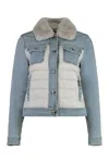 Moorer Petunia Padded Front Panel Jacket In Blue