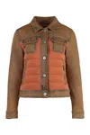 Moorer Petunia Padded Front Panel Jacket In Green
