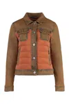 Moorer Petunia Padded Front Panel Jacket In Brown