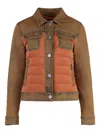 Moorer Petunia Padded Front Panel Jacket In Green