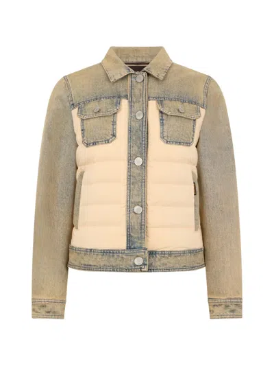 Moorer Petunia Quilted-panel Jacket In Green