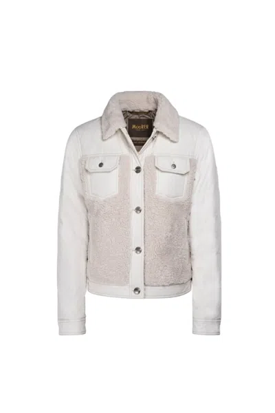 Moorer Petunia-24h Jacket Ecru In White
