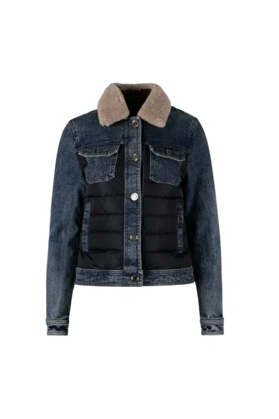 Moorer Petuniafur104d Jacket Marmoriserva In Blue