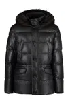Moorer Philip Leather Padded Jacket In Black